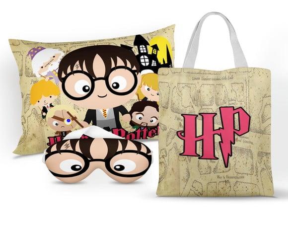 Kit Almofada + Mascara + Ecobag Harry Potter