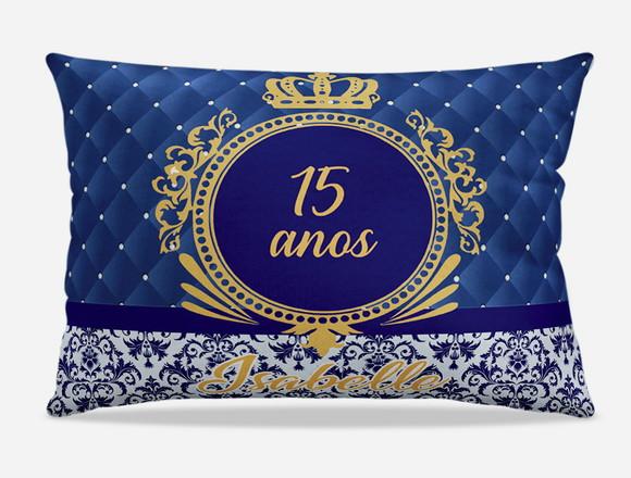Almofada 15 anos azul e dourado