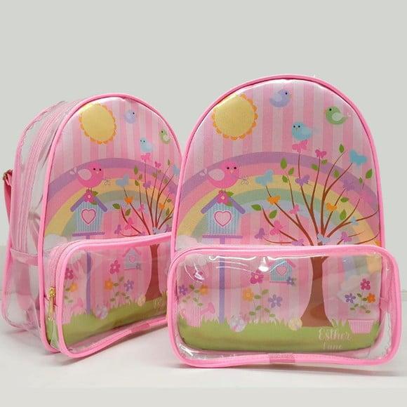 Mochila Personalizada com Bolso Jardim Encantado