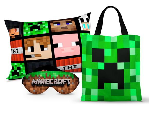 Kit festa do Pijama Minecraft 3 itens KP3MIN01