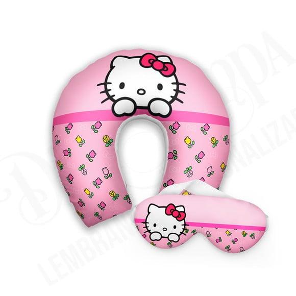 Kit Almofada Pescoço + Mascara de Dormir Hello Kitty