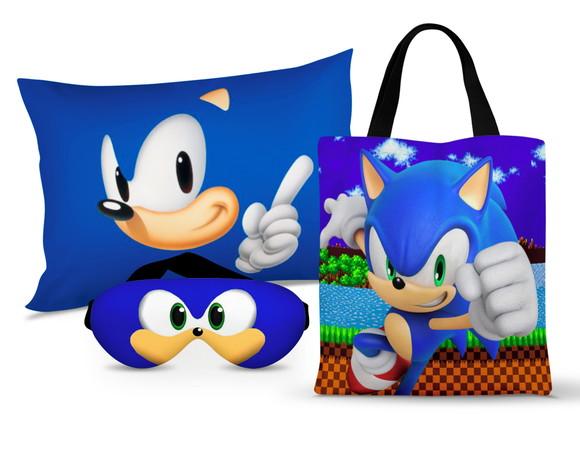 Kit festa do Pijama Sonic com 3 itens KP3SON01