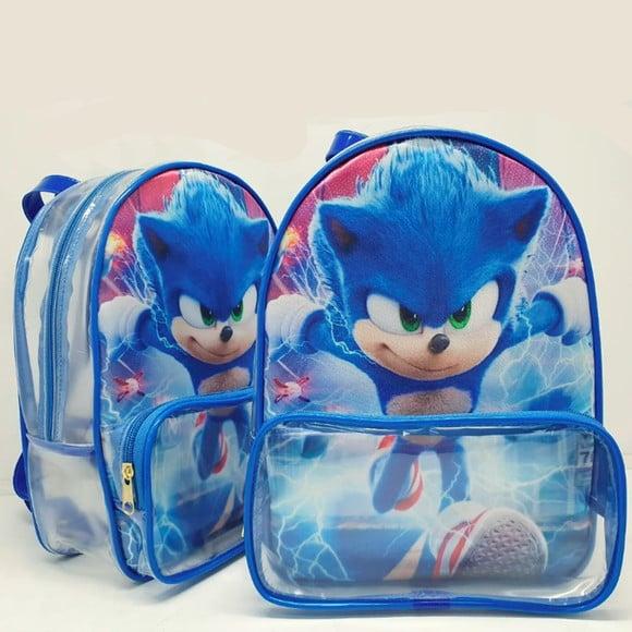 Mochila Personalizada com Bolso 3d Sonic