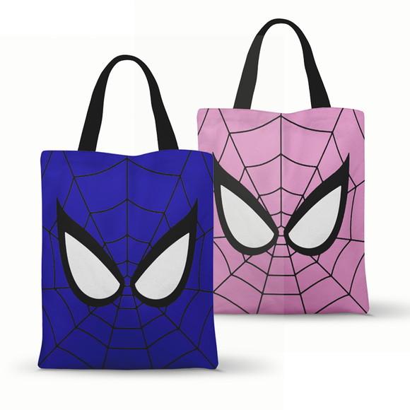 Ecobag Homem Aranha Azul e Rosa