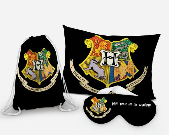 Kit Almofada + mascara + Mochilinha Harry Potter