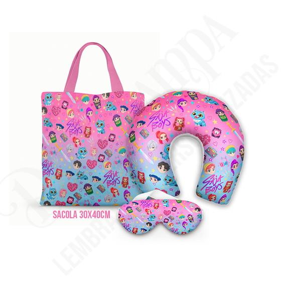 Kit Almofada Pescoço + Ecobag G + Mascara Guerreiras K-pop