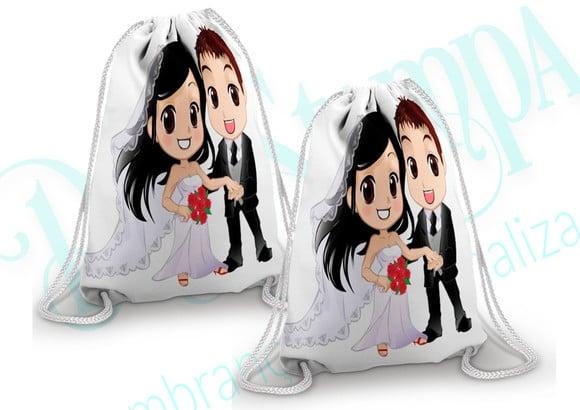 Mochilinha esportiva ADULTO Lembrança casamento