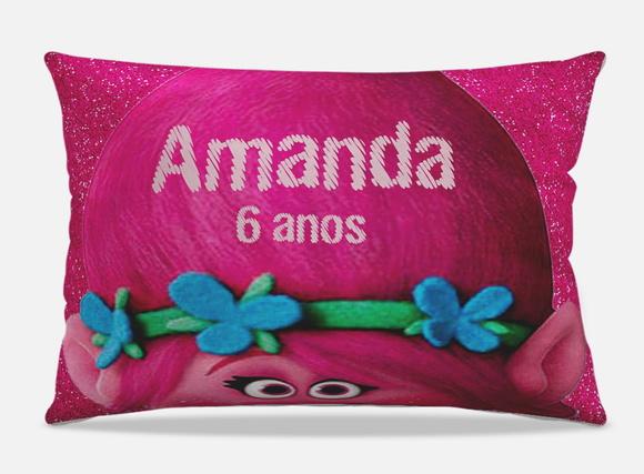 Almofada personalizada Trolls para meninas e meninos