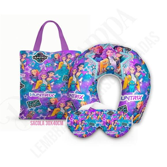Kit Almofada Pescoço + Ecobag G + Mascara Guerreiras K-pop