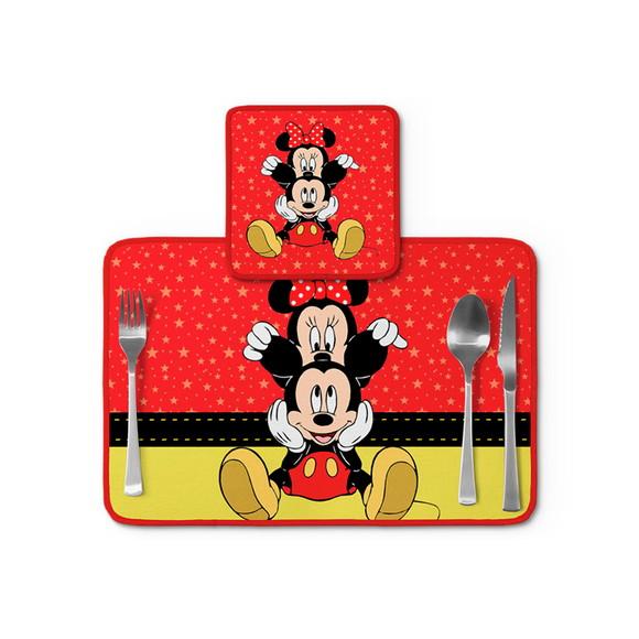 Jogo Americano Mickey e Minnie Vermelho