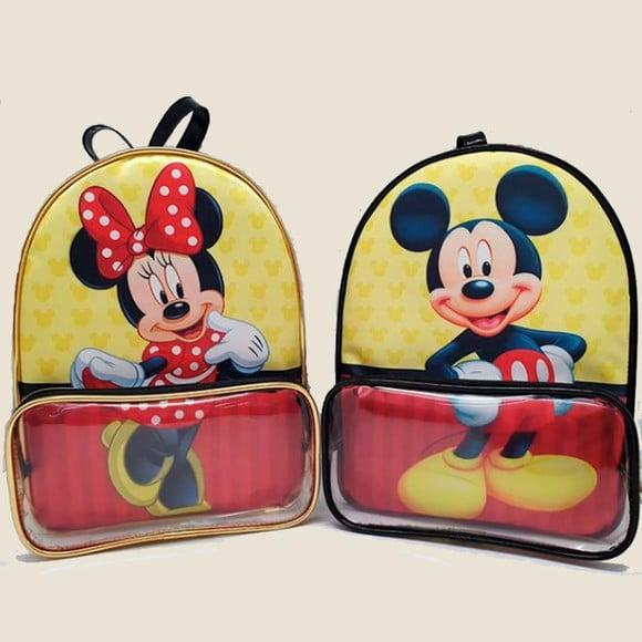 Mochila Personalizada com Bolso Mickey e Minnie