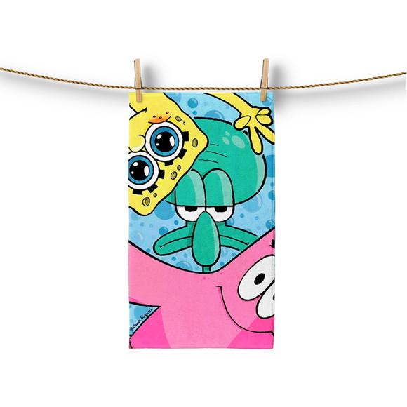 Toalha Lavabo 30x50cm Personalizada Bob Esponja
