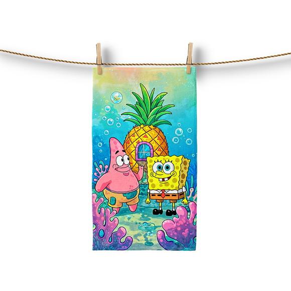 Toalha Higienica 30x50cm Personalizada Bob Esponja