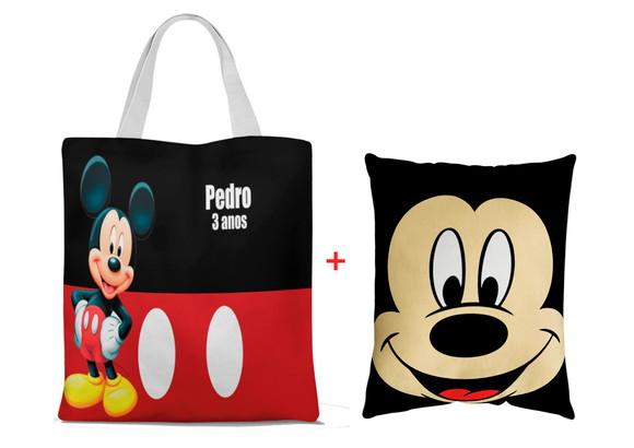 Kit Almofada + Sacola ( ECO BAG) personalizada Mickey