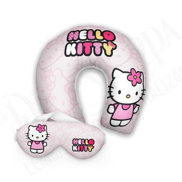 Kit Almofada Pescoço + Mascara de Dormir Hello Kitty