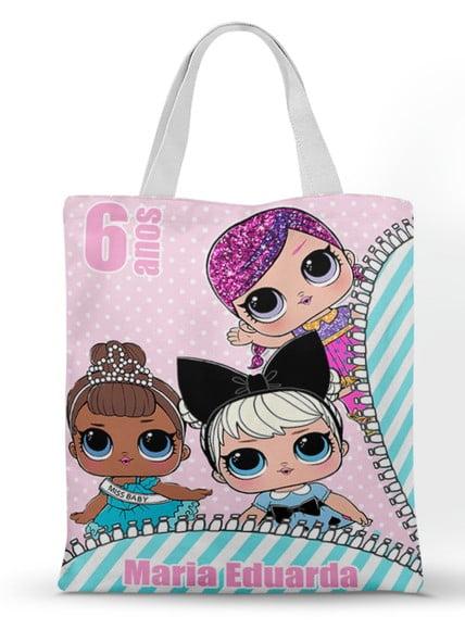 Ecobag ( Sacola Personalizada) Tema Lol Surprise 20x30cm