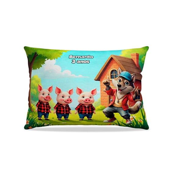 Almofada Personalizada 20x30cm 3 Porquinhos