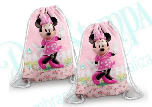 Mochilinha personalizada Minnie Rosa