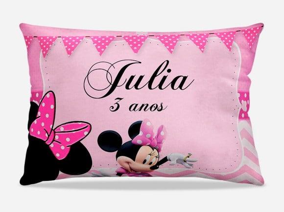 Almofada Minnei rosa personalizada 20x28cm