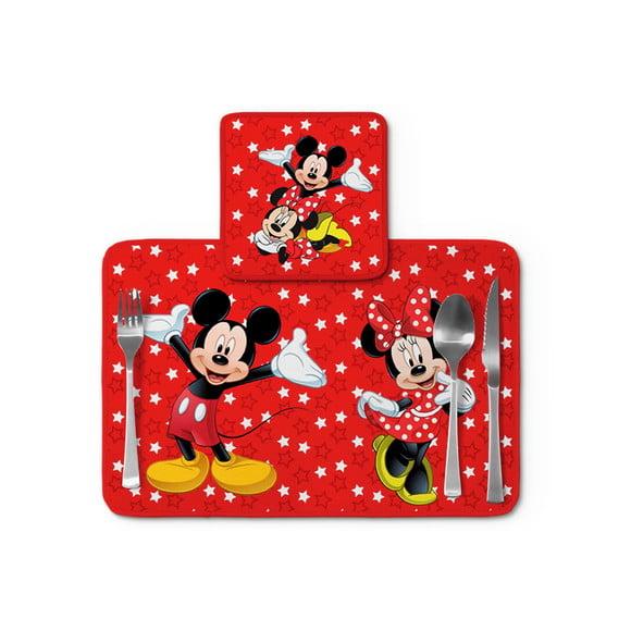Jogo Americano Mickey e Minnie Vermelho