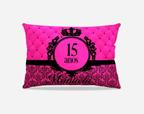 Almofada 15 Anos Pink e Preto