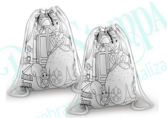 Mochilinha personalizada para colorir