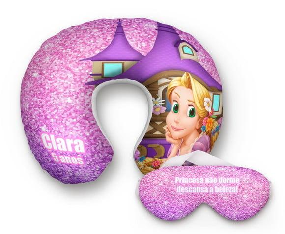 Kit Almofada Pescoço e mascara Rapunzel