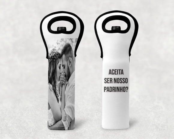 10 Porta vinhos Personalizados Padrinhos em neoprene