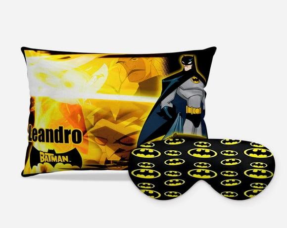 Kit Almofada + mascara de dormir Batman