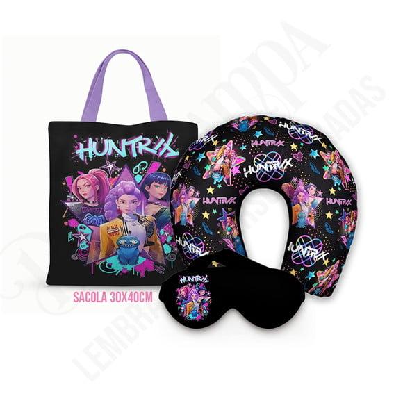 Kit Almofada Pescoço + Ecobag G + Mascara Guerreiras K-pop