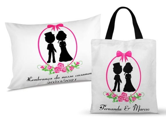 Kit Almofada + ecobag casamento