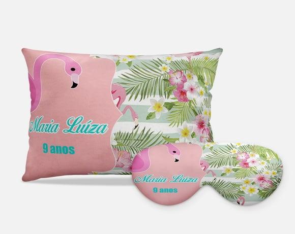 Kits Festa Do Pijama flamingos rosa floral