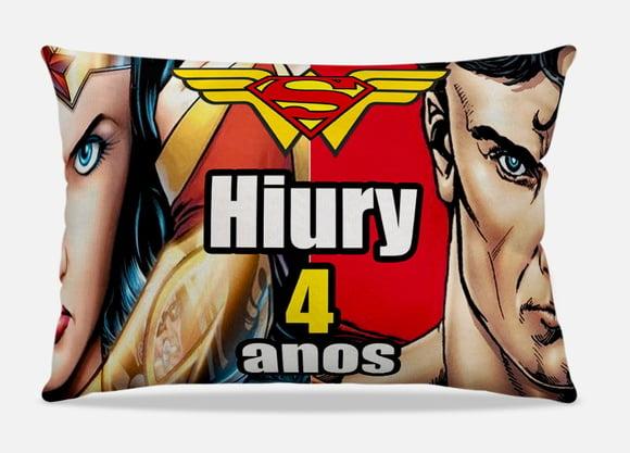 Almofada personalizada Super Homen x mulher maravilha
