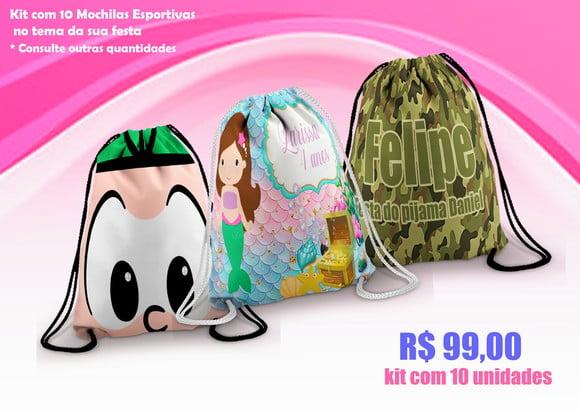 Kit 10 Mochilas esportivas