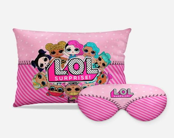 Kit Almofada 20x28cm + mascara de dormir LOL Surprise