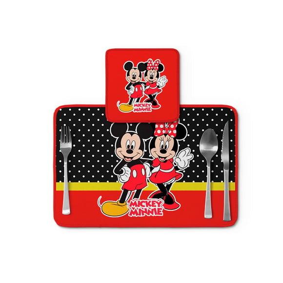 Jogo Americano Mickey e Minnie Vermelho
