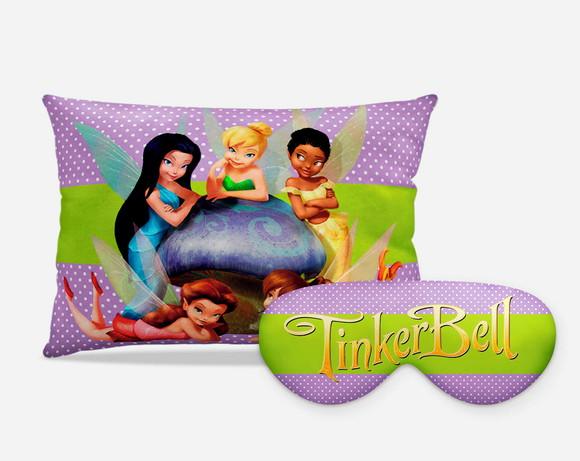Kit Almofada + Mascara de Dormir Tinkerbell