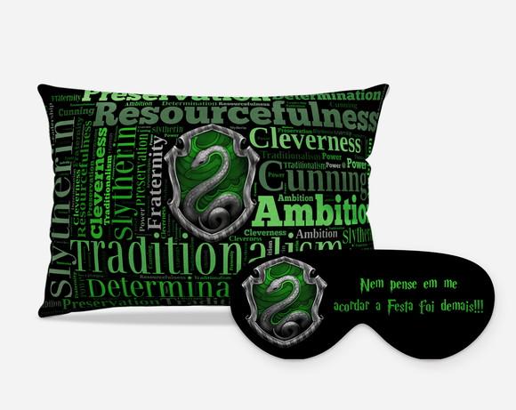 Kit Almofada + Mascara Harry Potter ( Slytherin Crest)