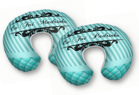 Kit Almofadas Pescoço Casamento Padrinho e Madrinha