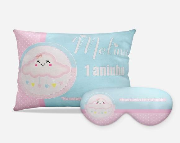 Kit Almofada + tapa olhos Chuva de Benção