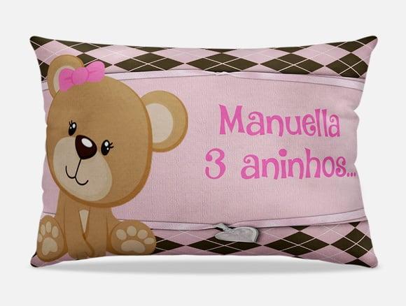 Almofada Personalizada Ursa Rosa