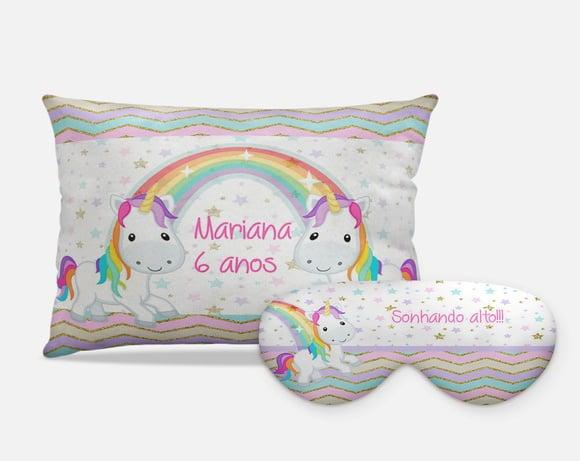 Kit festa do pijama unicornio arco iris