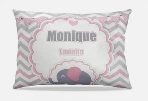 Almofadas personalizadas Elefante chebron Rosa