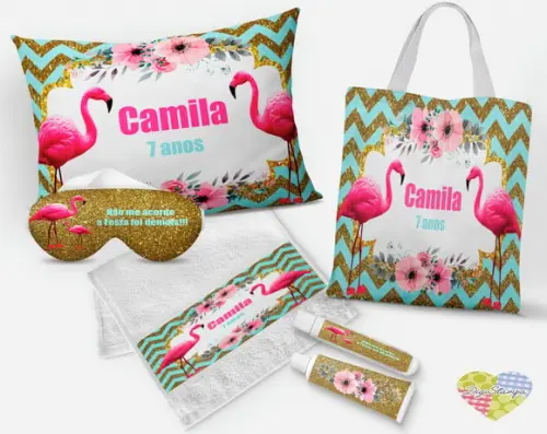 Kit Festa do Pijama Flamingos