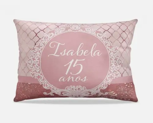 Almofada 15 Anos Rosê Gold e Branco