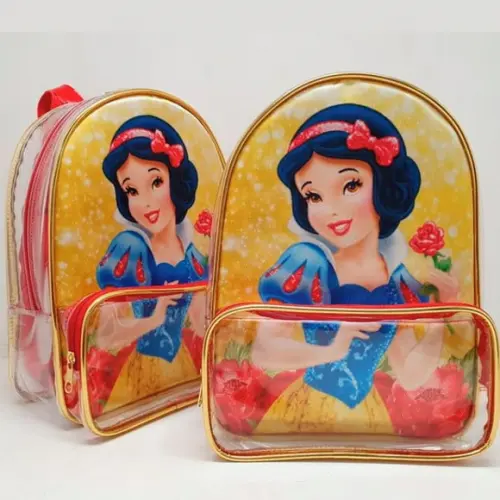 Mochila Personalizada com Bolso Branca de Neve