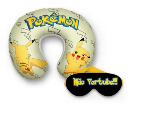 Kit Almofada Pescoço + Mascara de Dormir Pokemon