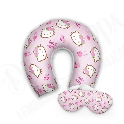 Kit Almofada Pescoço + Mascara de Dormir Hello Kitty