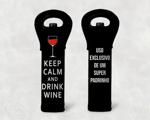 Porta Vinhos Personalizados Padrinhos Em Neoprene