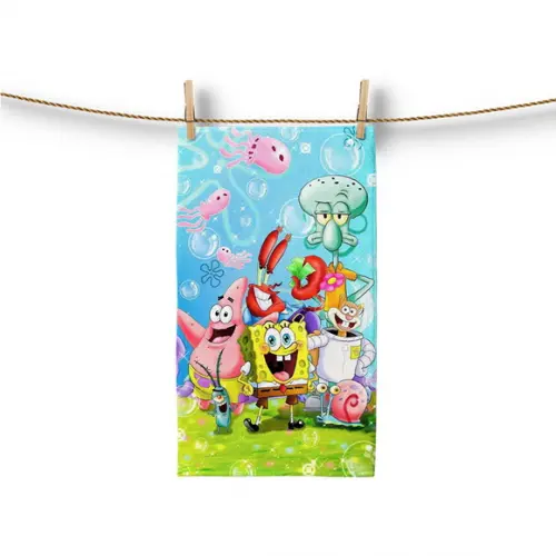 Toalha Lavabo 30x50cm Personalizada Bob Esponja